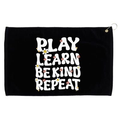 Play Learn Be Kind Repeat Groovy Unity Day Orange Teacher Grommeted Golf Towel