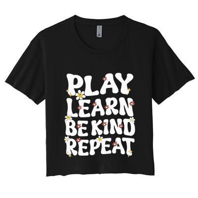 Play Learn Be Kind Repeat Groovy Unity Day Orange Teacher Crop Top