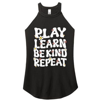 Play Learn Be Kind Repeat Groovy Unity Day Orange Teacher Women's Perfect Tri Rocker Tank
