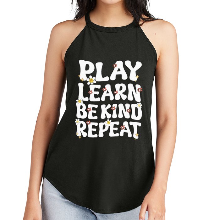 Play Learn Be Kind Repeat Groovy Unity Day Orange Teacher Women's Perfect Tri Rocker Tank