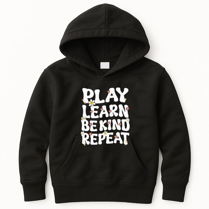 Play Learn Be Kind Repeat Groovy Unity Day Orange Teacher Kids Hoodie