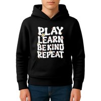 Play Learn Be Kind Repeat Groovy Unity Day Orange Teacher Kids Hoodie