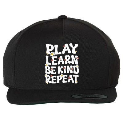 Play Learn Be Kind Repeat Groovy Unity Day Orange Teacher Wool Snapback Cap