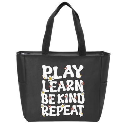 Play Learn Be Kind Repeat Groovy Unity Day Orange Teacher Zip Tote Bag