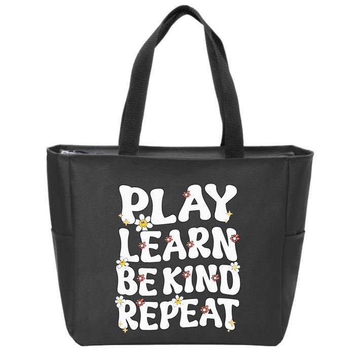 Play Learn Be Kind Repeat Groovy Unity Day Orange Teacher Zip Tote Bag