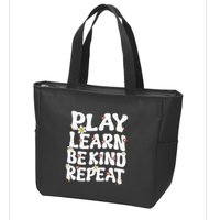 Play Learn Be Kind Repeat Groovy Unity Day Orange Teacher Zip Tote Bag