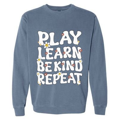 Play Learn Be Kind Repeat Groovy Unity Day Orange Teacher Garment-Dyed Sweatshirt