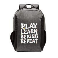 Play Learn Be Kind Repeat Groovy Unity Day Orange Teacher Vector Backpack