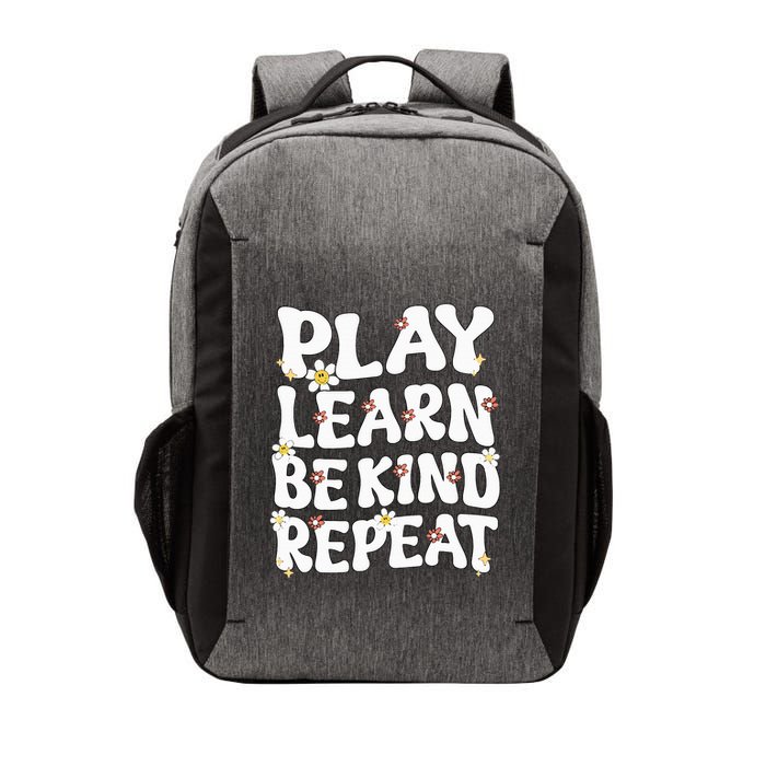 Play Learn Be Kind Repeat Groovy Unity Day Orange Teacher Vector Backpack