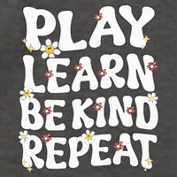 Play Learn Be Kind Repeat Groovy Unity Day Orange Teacher Vector Backpack