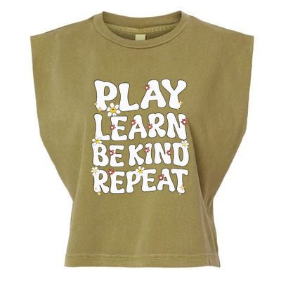 Play Learn Be Kind Repeat Groovy Unity Day Orange Teacher Garment-Dyed Women's Muscle Tee