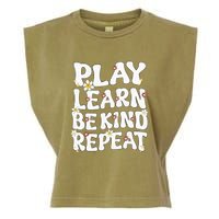 Play Learn Be Kind Repeat Groovy Unity Day Orange Teacher Garment-Dyed Women's Muscle Tee