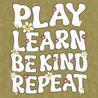 Play Learn Be Kind Repeat Groovy Unity Day Orange Teacher Garment-Dyed Women's Muscle Tee