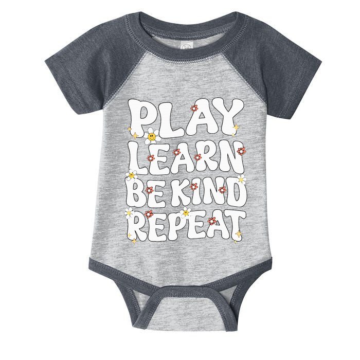 Play Learn Be Kind Repeat Groovy Unity Day Orange Teacher Infant Baby Jersey Bodysuit