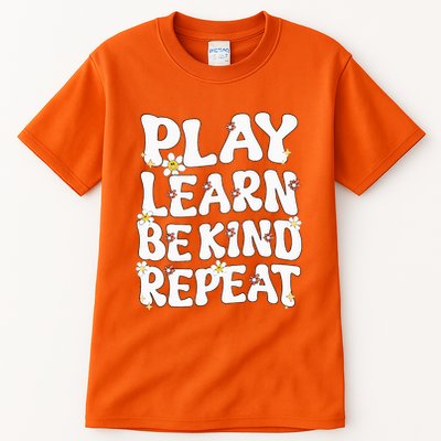 Play Learn Be Kind Repeat Groovy Unity Day Orange Teacher Tall T-Shirt