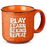 Play Learn Be Kind Repeat Groovy Unity Day Orange Teacher 15oz Campfire Ceramic Mug