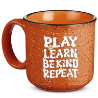 Play Learn Be Kind Repeat Groovy Unity Day Orange Teacher 15oz Campfire Ceramic Mug