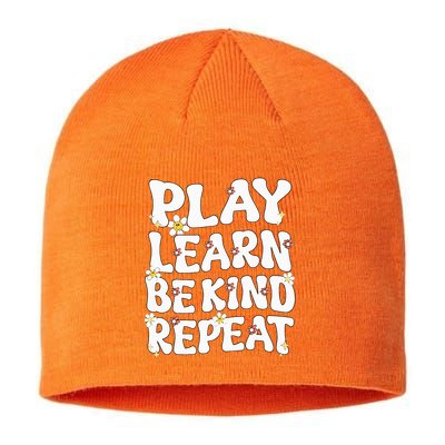 Play Learn Be Kind Repeat Groovy Unity Day Orange Teacher Sustainable Beanie