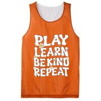Play Learn Be Kind Repeat Groovy Unity Day Orange Teacher Mesh Reversible Basketball Jersey Tank