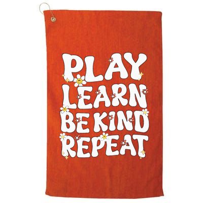 Play Learn Be Kind Repeat Groovy Unity Day Orange Teacher Golf Towel