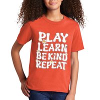 Play Learn Be Kind Repeat Groovy Unity Day Orange Teacher Kids T-Shirt