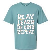 Play Learn Be Kind Repeat Groovy Unity Day Orange Teacher Sueded Cloud Jersey T-Shirt