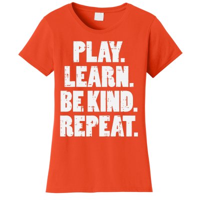 Play Learn Be Kind Repeat Unity Day Orange Anti Bullying Women's T-Shirt