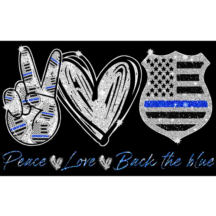 Peace Love Back The Blue Police Officer Gift Bumper Sticker