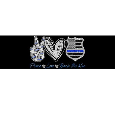 Peace Love Back The Blue Police Officer Gift Bumper Sticker