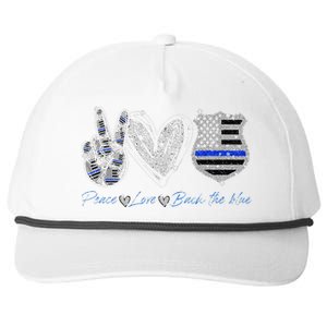 Peace Love Back The Blue Police Officer Gift Snapback Five-Panel Rope Hat