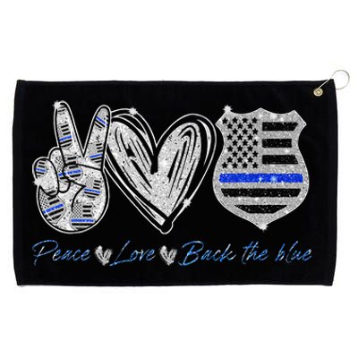 Peace Love Back The Blue Police Officer Gift Grommeted Golf Towel