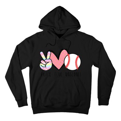 Peace Love Baseball Funny Hoodie