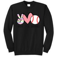 Peace Love Baseball Funny Sweatshirt