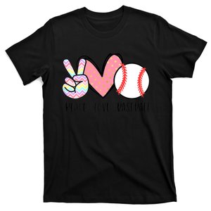 Peace Love Baseball Funny T-Shirt