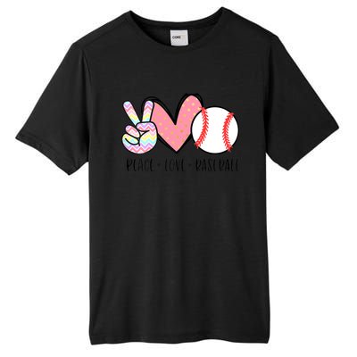 Peace Love Baseball Funny Tall Fusion ChromaSoft Performance T-Shirt