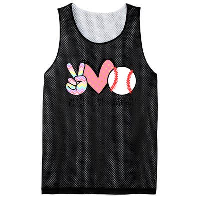 Peace Love Baseball Funny Mesh Reversible Basketball Jersey Tank