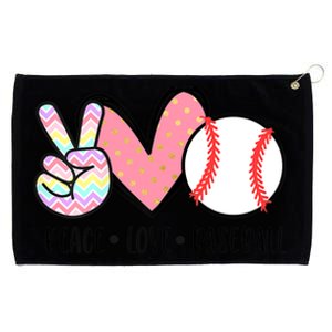 Peace Love Baseball Funny Grommeted Golf Towel