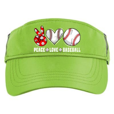 Peace Love Baseball Funny Mommy Dad Son Daughter Gift Adult Drive Performance Visor