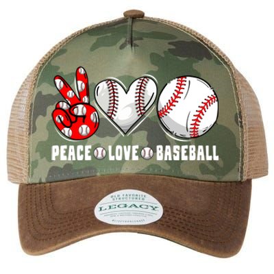 Peace Love Baseball Funny Mommy Dad Son Daughter Gift Legacy Tie Dye Trucker Hat