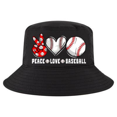 Peace Love Baseball Funny Mommy Dad Son Daughter Gift Cool Comfort Performance Bucket Hat