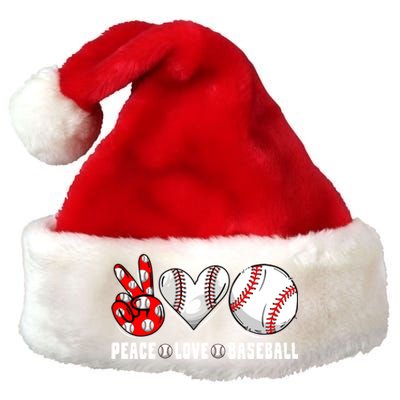 Peace Love Baseball Funny Mommy Dad Son Daughter Gift Premium Christmas Santa Hat