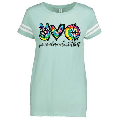 Peace Love Basketball Tie Dye Cute Basketball Lovers Enza Ladies Jersey Football T-Shirt