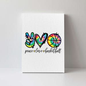 Peace Love Basketball Tie Dye Cute Basketball Lovers Canvas