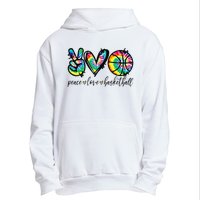 Peace Love Basketball Tie Dye Cute Basketball Lovers Urban Pullover Hoodie