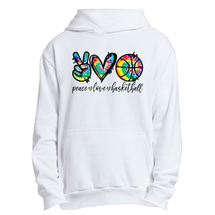 Peace Love Basketball Tie Dye Cute Basketball Lovers Urban Pullover Hoodie