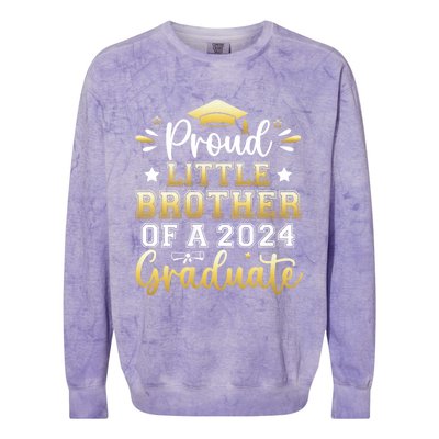 Proud Little Brother Of A 2024 Graduate Senior Graduation Colorblast Crewneck Sweatshirt