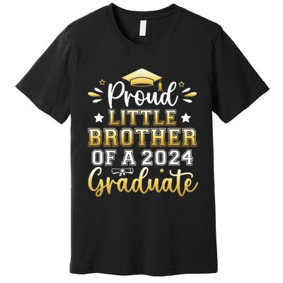 Proud Little Brother Of A 2024 Graduate Senior Graduation Premium T-Shirt