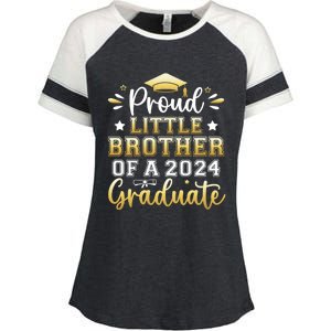 Proud Little Brother Of A 2024 Graduate Senior Graduation Enza Ladies Jersey Colorblock Tee