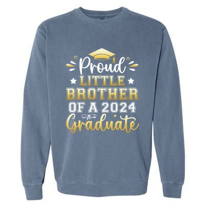 Proud Little Brother Of A 2024 Graduate Senior Graduation Garment-Dyed Sweatshirt