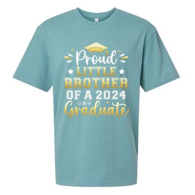 Proud Little Brother Of A 2024 Graduate Senior Graduation Sueded Cloud Jersey T-Shirt